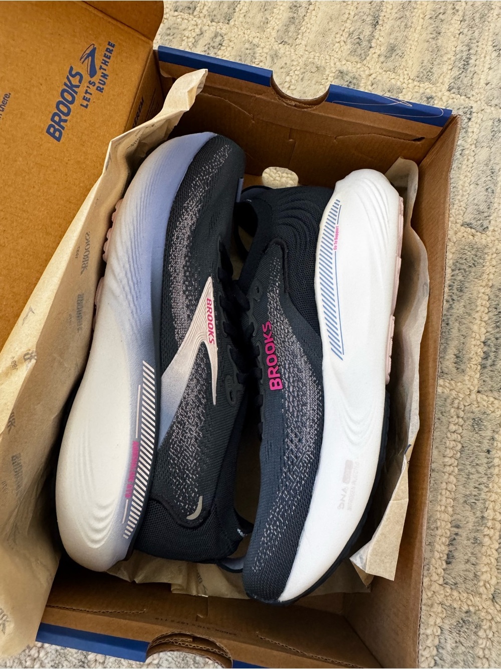 NEWBrooks Women’s Andrenaline GTS 25 Running Shoe — Spellbound/Blazing Bell/Pink - Picture 3 of 7